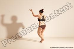 Underwear Martial art Woman White Moving poses Average long colored Dynamic poses Academic